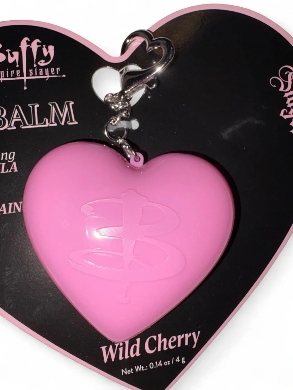 Buffy the Vampire Slayer y2k mall goth Heart Lip Balm keychain -🎀🖤